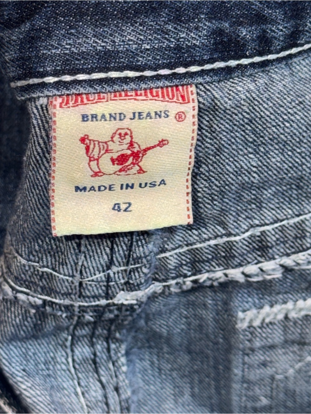 True Religion Ricky Jeans Mens 42x34 Relaxed Straight Stretch Denim Pants - Picture 5 of 8